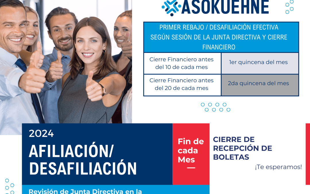 CIERRE DE RECEPCIÓN DE BOLETAS PARA AFILIACIÓN / DESAFILIACIÓN